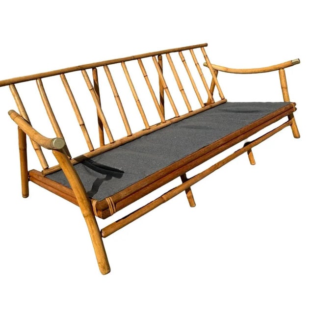 Mid-Century Modern John Wisner, Refurbished Far Horizons Sofa and Chair Set by Ficks Reed. Iconic Mid-Century, Vintage Bentwood in Excellent Condition. For Sale - Image 3 of 11