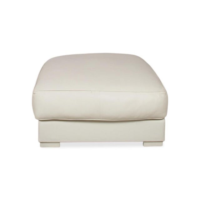 Cream Cream Leather Ottoman from Baxter For Sale - Image 8 of 9