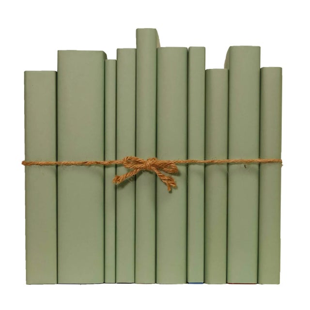 Booth & Williams Decorative Books - Spanish Moss Oversized Paper Wrapped Book Bundle - 1 Foot of Green Books For Sale - Image 4 of 4