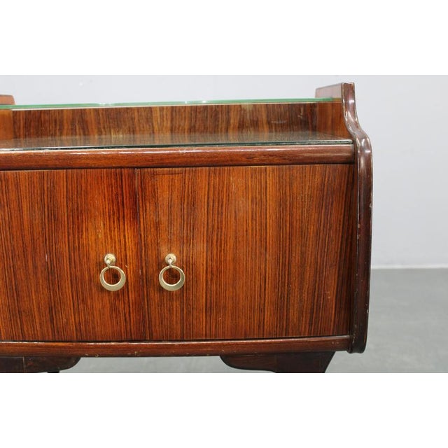 Mid-Century Modern Italian Bedside Tables with Glass Tops, 1950s, Set of 2 For Sale - Image 12 of 17