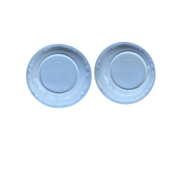 Majolica 1980s Italian Hand-Painted Serving Bowl Platter With Embossed Vegetables ~ a Pair For Sale - Image 4 of 10