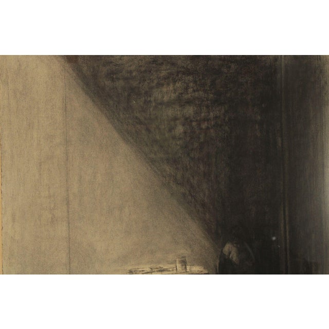Sidney Goodman Charcoal Drawing, 'Interior with Figure' For Sale - Image 9 of 18
