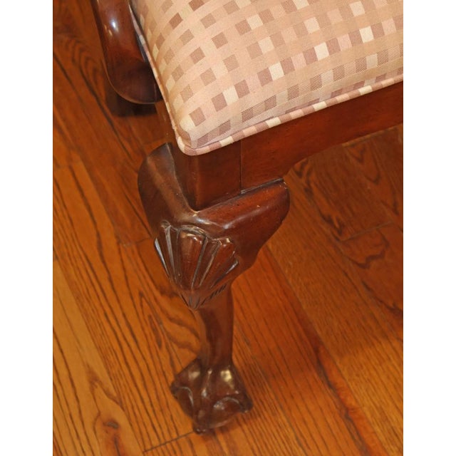Wood 1990s Century Chair Co. Mahogany Chippendale Style Bench Loveseat Settee For Sale - Image 7 of 8