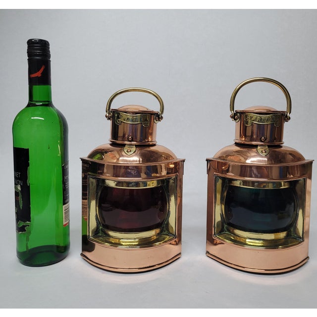 English Port and Starboard Ships Lanterns For Sale In Boston - Image 6 of 12