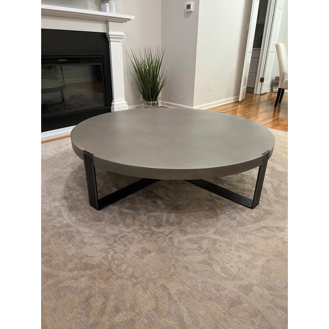 Lilian August Concrete Top Round Coffee Table Chairish
