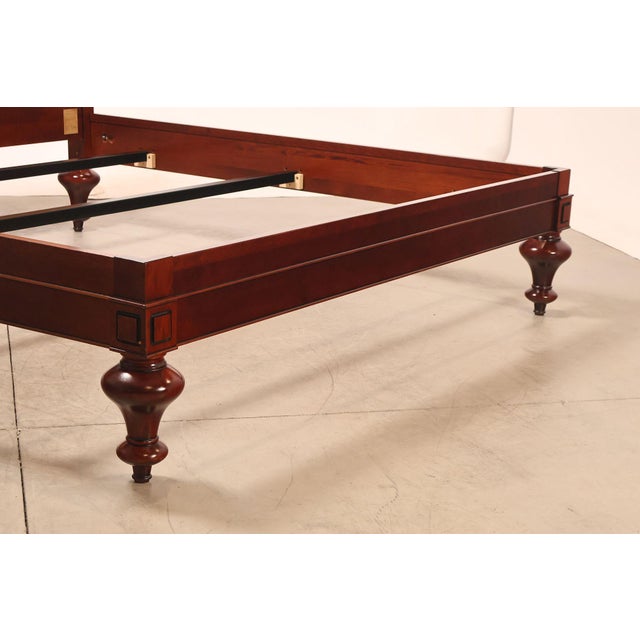 Wood Grange Louis Philippe Style Cherry King Sleigh Bed For Sale - Image 7 of 18