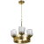 Pressed Glass and Brass German Chandelier For Sale