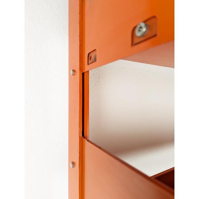 Orange Coral Steel Freestanding Congress Bookcase from Lips Vago, 1968 For Sale - Image 10 of 13