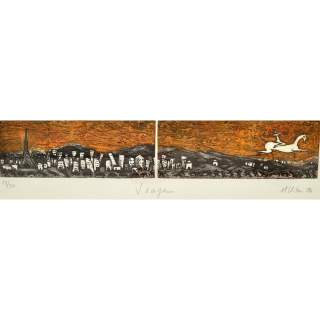 Chrome Framed French Artist Signed Lithography Etching 1998 Eiffel Tower Paris For Sale - Image 4 of 13