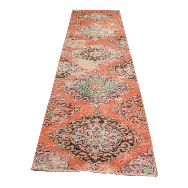 1960s Muted Terracotta Turkish Runner For Sale