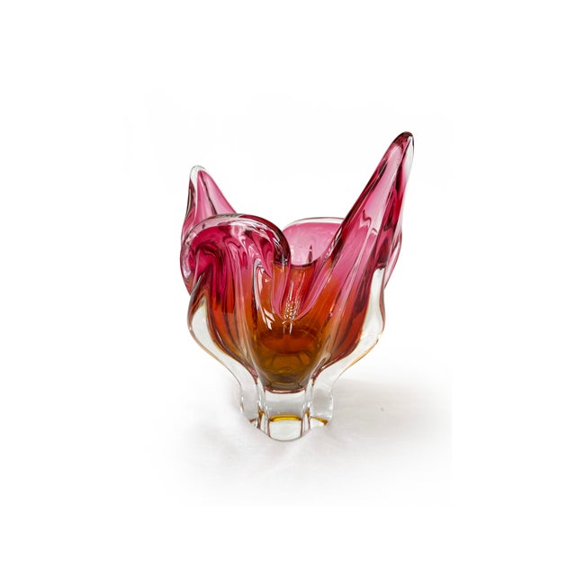 Captivating vintage glass bowl, designed by Czech glass artist Josef Hospodka that is a timeless piece of mid-century...