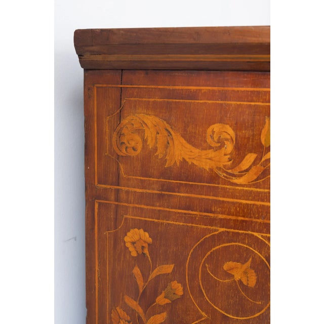 Antique Dutch Marquetry Chest Drawers Tall Boy Inlay (C. 1820) For Sale - Image 13 of 15