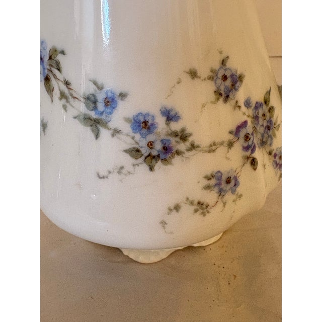 Vintage Silesia Porcelain Creamer With Dragon Handle & Forget-Me-Not Florals, Circa 1900 For Sale In Indianapolis - Image 6 of 12