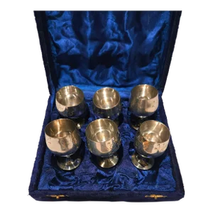 Vintage Silver Plated Global Ware Goblets- Set of 6