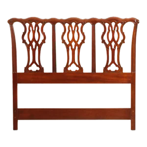 Chippendale Style Carved Mahogany Custom Size Headboard