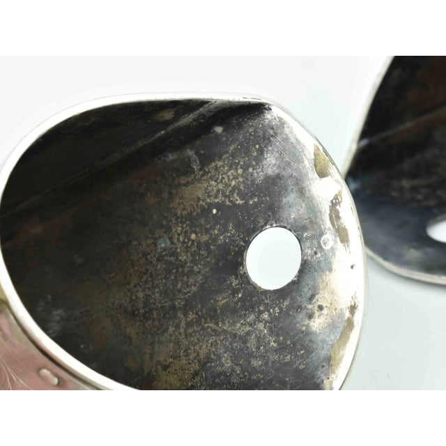 Antique Spanish Colonial Period Silver Plated Stirrups With Hand-Engraved Motifs Wall Decor - a Pair For Sale - Image 10 of 11