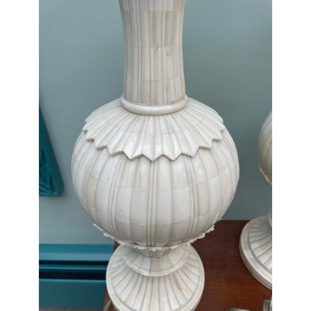 2010s Moorish Bone Inlay Lamps - a Pair For Sale - Image 5 of 6