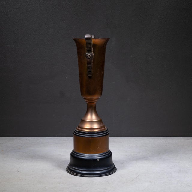 Metal Art Deco Brass and Copper Cup Trophy With Bakelite Base c.1930 For Sale - Image 7 of 8