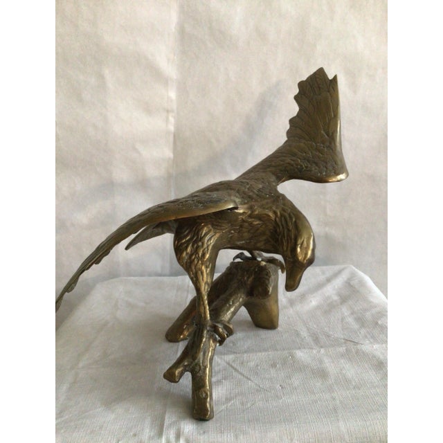1950s Brass Eagle on Branch Sculpture For Sale In New York - Image 6 of 10