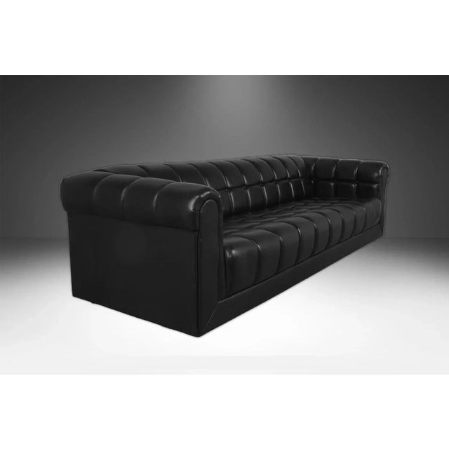Animal Skin 1960s Mid-Century Black Tufted Sofa Edward Wormley for Dunbar Style For Sale - Image 7 of 16