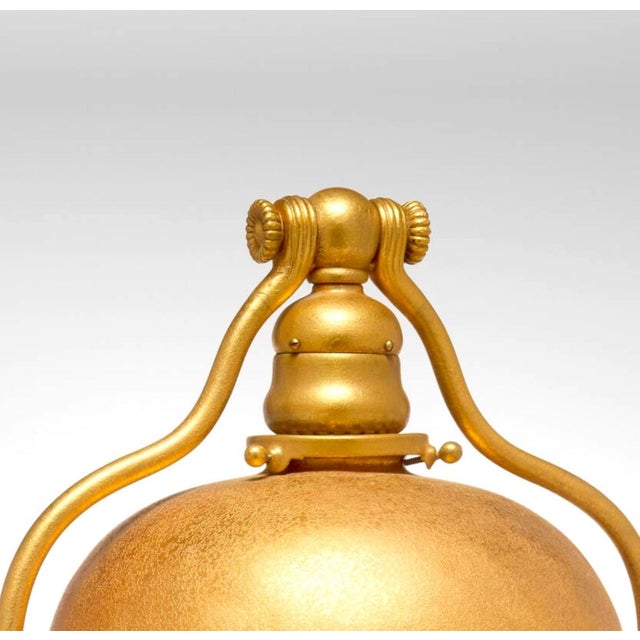 Tiffany Studios Desk Lamp , Gilt Brass Bell-Shaped Shade, Model 424, Circa 1910 For Sale - Image 9 of 13