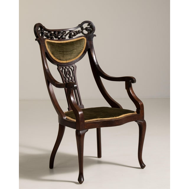 Traditional Mahogany Upholstered Armchair, Antique, United Kingdom, 19th Century For Sale - Image 3 of 12