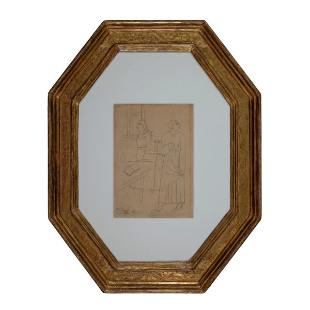 Original Drawing, 1915. Dimensions: 22.5 x 16.1 cm Hand Signed. Certificate of authenticity on photograph by Massimo Carrà...