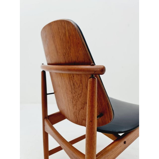 Brown Danish Teak and Leather Chair by Arne Vodder for France & Daverkosen, 1960s For Sale - Image 8 of 11