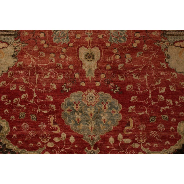 1920s Hand Knotted Antique Hereke Rug in Red and Beige Brown Medallion Pattern For Sale - Image 5 of 7