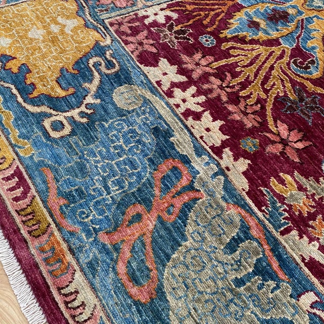 Fine Burgundy Persian Bakhshayesh Hand-Knotted Wool Rug - 8' X 9'11" For Sale - Image 10 of 12