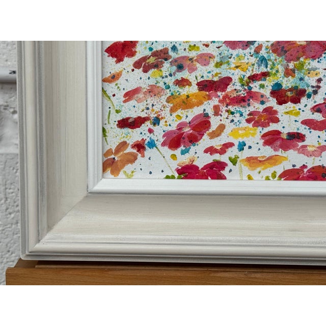 Colourful Abstract Flowers on White Background by Contemporary British Artist 2021 For Sale - Image 12 of 14
