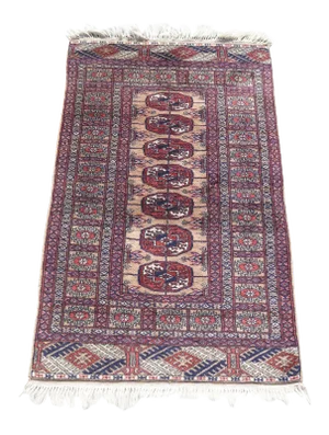 1940s Vintage Persian Throw Rug- 2′ × 3′6″