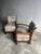 Vintage Floral and Birds Armchairs with Barley Twist Wood, Set of 2 For Sale - Image 4 of 9