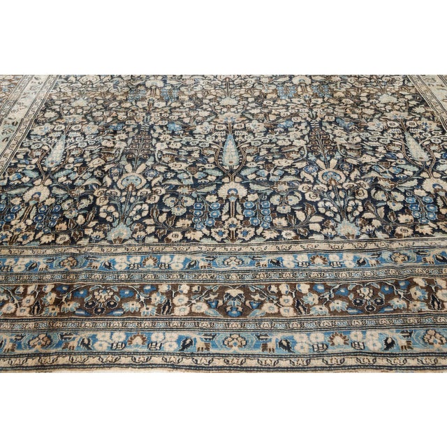 Textile Authentic 19th Century Persian Meshad Carpet For Sale - Image 7 of 7