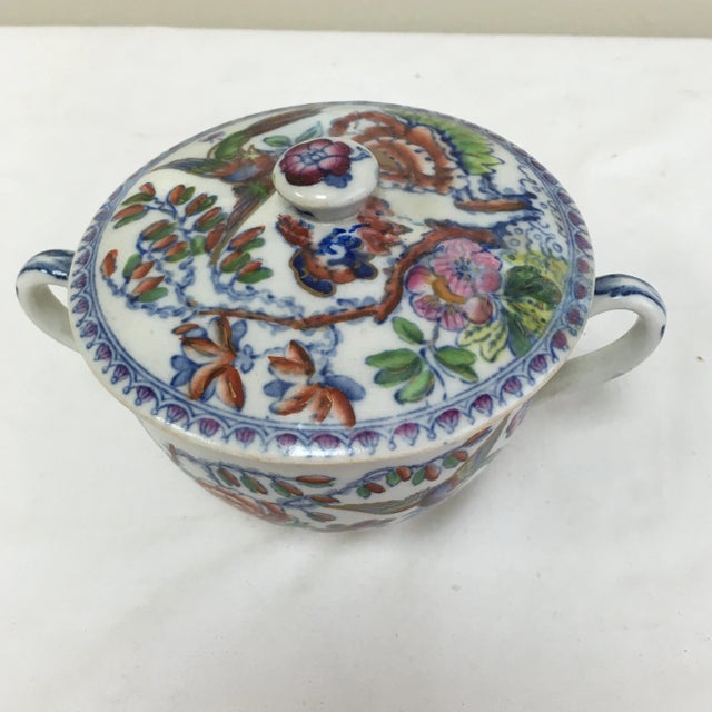 Ceramic Antique Polychrome Caudle Cup For Sale - Image 7 of 11
