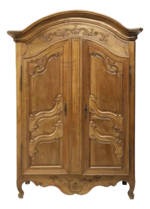 18th C. French Provincial Louis XV Carved Walnut Armoire
