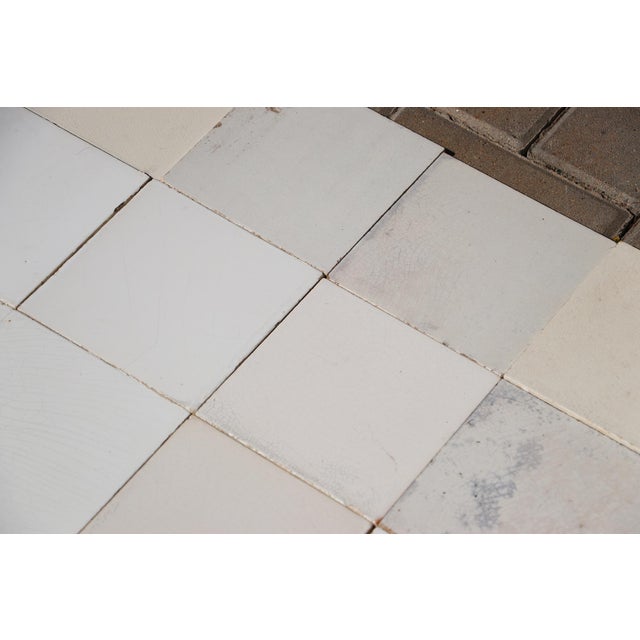 1900s Portuguese Large Antique White & Cream Tiles Set of 32 For Sale - Image 14 of 18