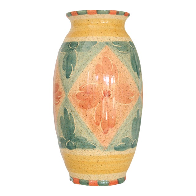 14" European Farmhouse Horchow Vase Handcrafted in Italy For Sale