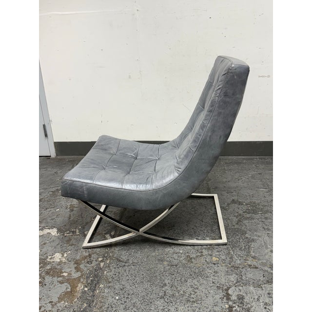 Williams Sonoma Home James Leather Chair For Sale - Image 4 of 11