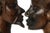 1930s African Carved Wood Busts of Male and Female - a Pair For Sale - Image 4 of 6