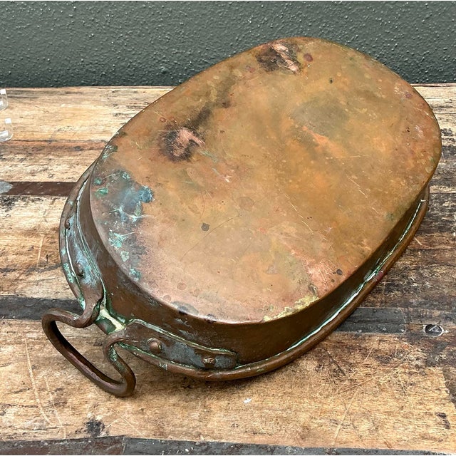 Vintage Patinated Copper Pan For Sale - Image 9 of 12