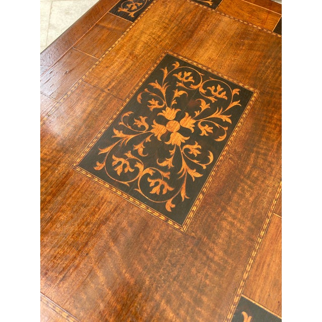 Spanish Early 19th Century Baroque Side Table with Lyre Legs and Marquetry Top For Sale - Image 11 of 18