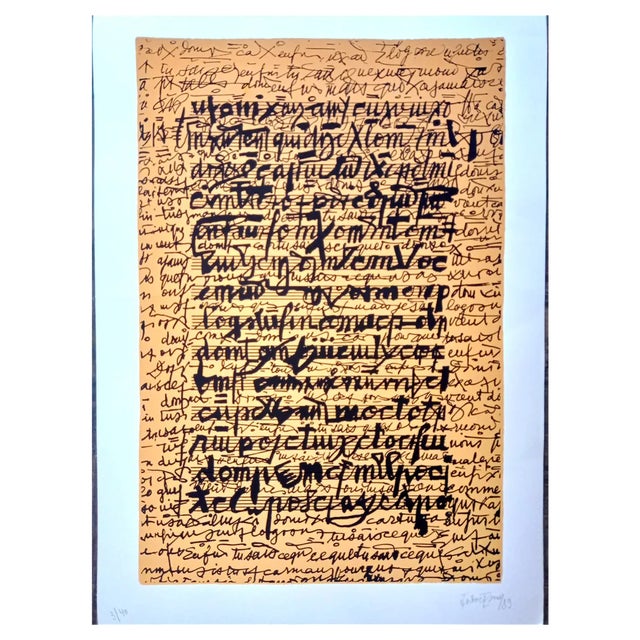 Isidore Isou, Lettrist Composition, 1989, Lithograph For Sale