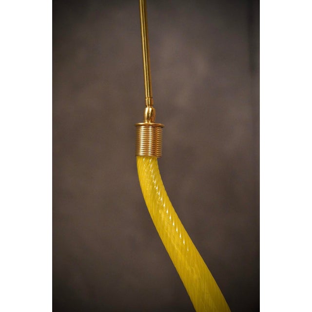 Yellow Murano Glass and Brass Pendant, 1960 For Sale - Image 9 of 11