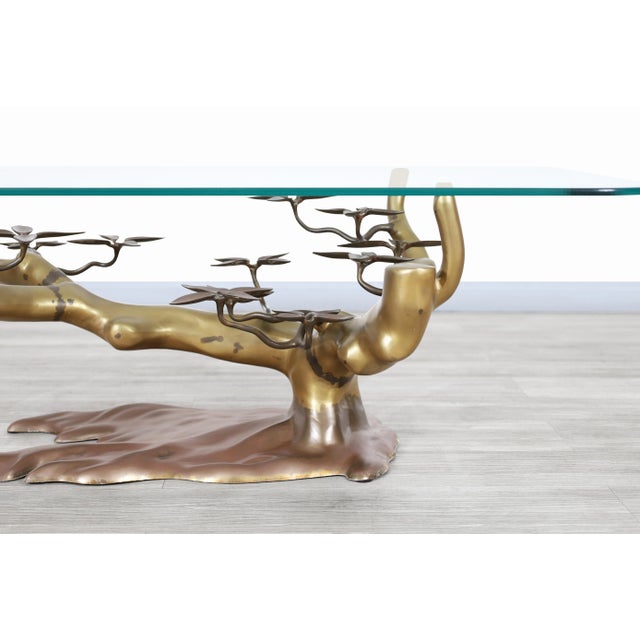 Vintage Brass "Bonsai" Coffee Table by Willy Daro For Sale - Image 9 of 12
