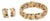 Bracelet Earring Multicolor Stones 18k Yellow Gold Cushion Link set - 3 Pieces For Sale
