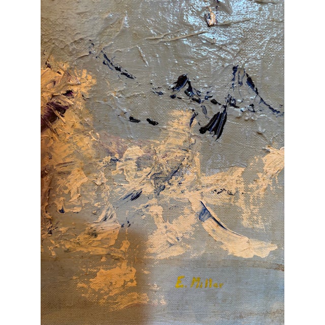 Paint Vintage Abstract Seascape Oil Painting For Sale - Image 7 of 11