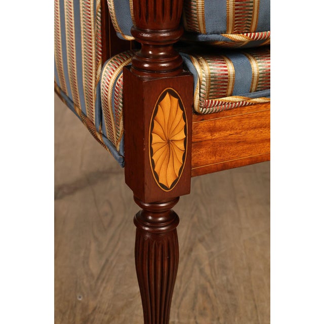 Sheraton Style Vintage Inlaid Mahogany Armchair For Sale - Image 15 of 18
