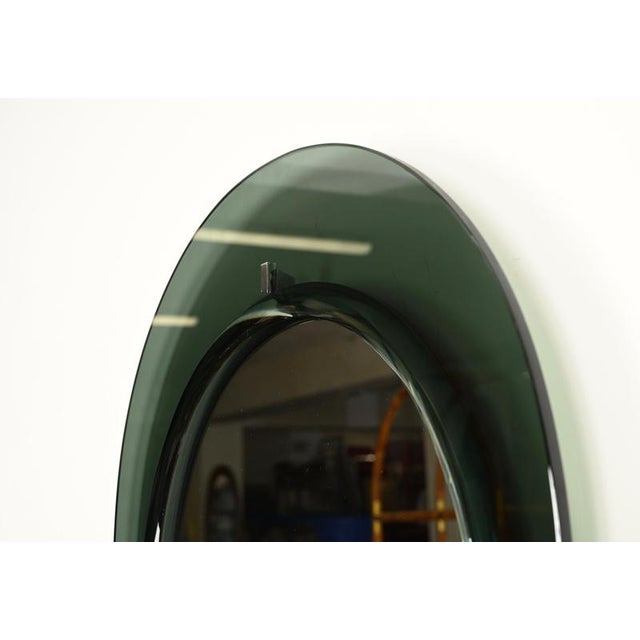 Large Olive Green Teardrop Beveled Mirror by Cristal Arte, Italy, 1960s For Sale - Image 14 of 15