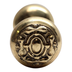 Polished Cast Brass Pair of R&e Flemish Door Knobs